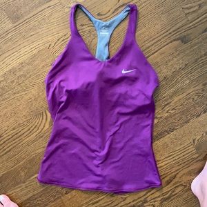 Nike racer back built in bra